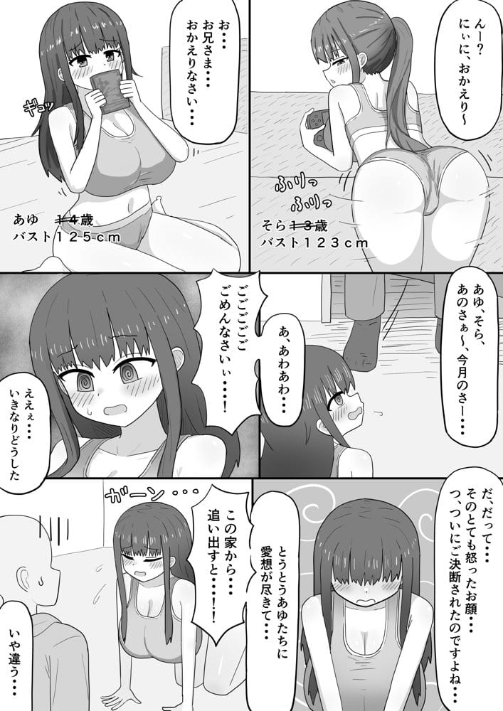 家で飼ってる引きこもり巨乳義妹×2と勢いで孕ませエッチした